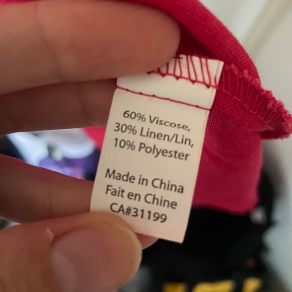 Linen blend red asymetrical midi summedress - viscose / linen / poly - Like new - Picture 5 of 6